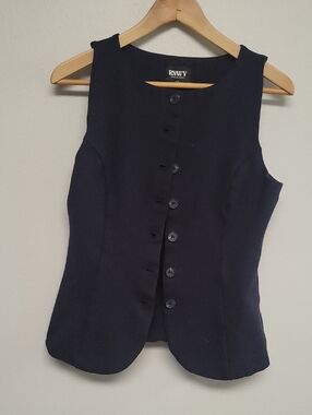 RNWY Navy Button-Front Vest